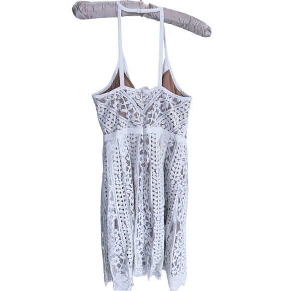 Tracy Reese Fairy Boho Lace Mini Dress 10 White Bridal Bachelorette Event Party - Picture 8 of 11